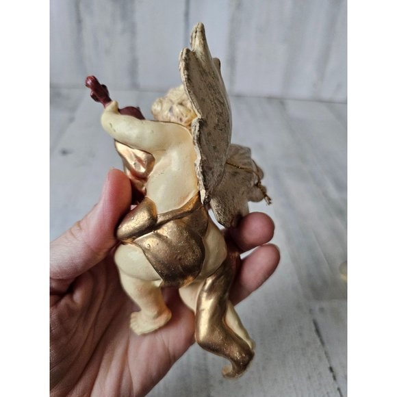 Vintage hanging cherub angel baby musical banjo Xmas Nativity statue religious d - Picture 12 of 14